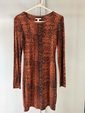 Bar lll Snake Print Long Sleeve Bodycon Dress